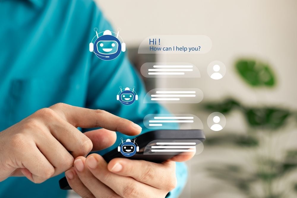 AI chat bot speaking to a customer